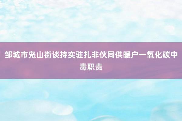 鄒城(chéng)市(shì)凫山(shān)街(jiē)談持實駐紮非夥同供暖戶一(yī)氧化(huà)碳中毒職責