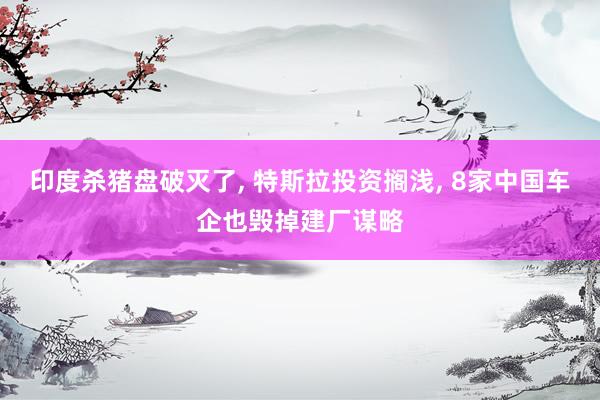 印度殺豬盤破滅了(le), 特斯拉投資擱淺, 8家(jiā)中國(guó)車(chē)企也(yě)毀掉建廠(chǎng)謀略
