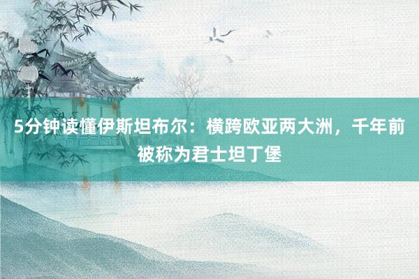 5分(fēn)鐘(zhōng)讀(dú)懂(dǒng)伊斯坦布爾：橫跨歐亞兩大(dà)洲，千年(nián)前被稱為(wèi)君士坦丁堡