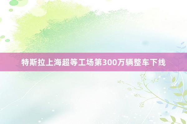 特斯拉上(shàng)海(hǎi)超等工(gōng)場(chǎng)第300萬輛(liàng)整車(chē)下(xià)線