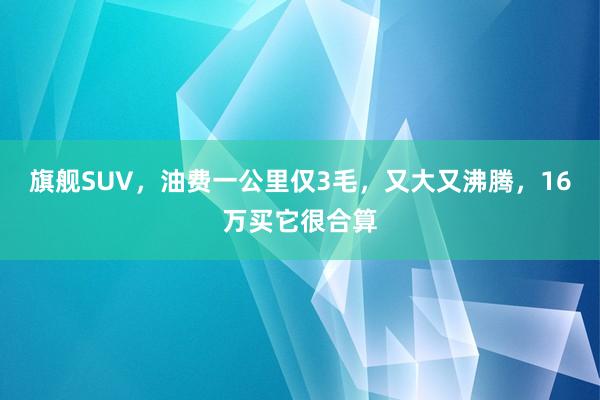 旗艦SUV，油費(fèi)一(yī)公裡(lǐ)僅3毛，又(yòu)大(dà)又(yòu)沸騰，16萬買它很(hěn)合算(suàn)