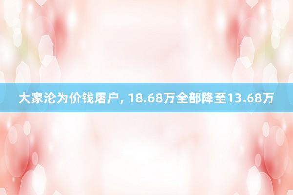 大(dà)家(jiā)淪為(wèi)價錢(qián)屠戶, 18.68萬全部降至13.68萬